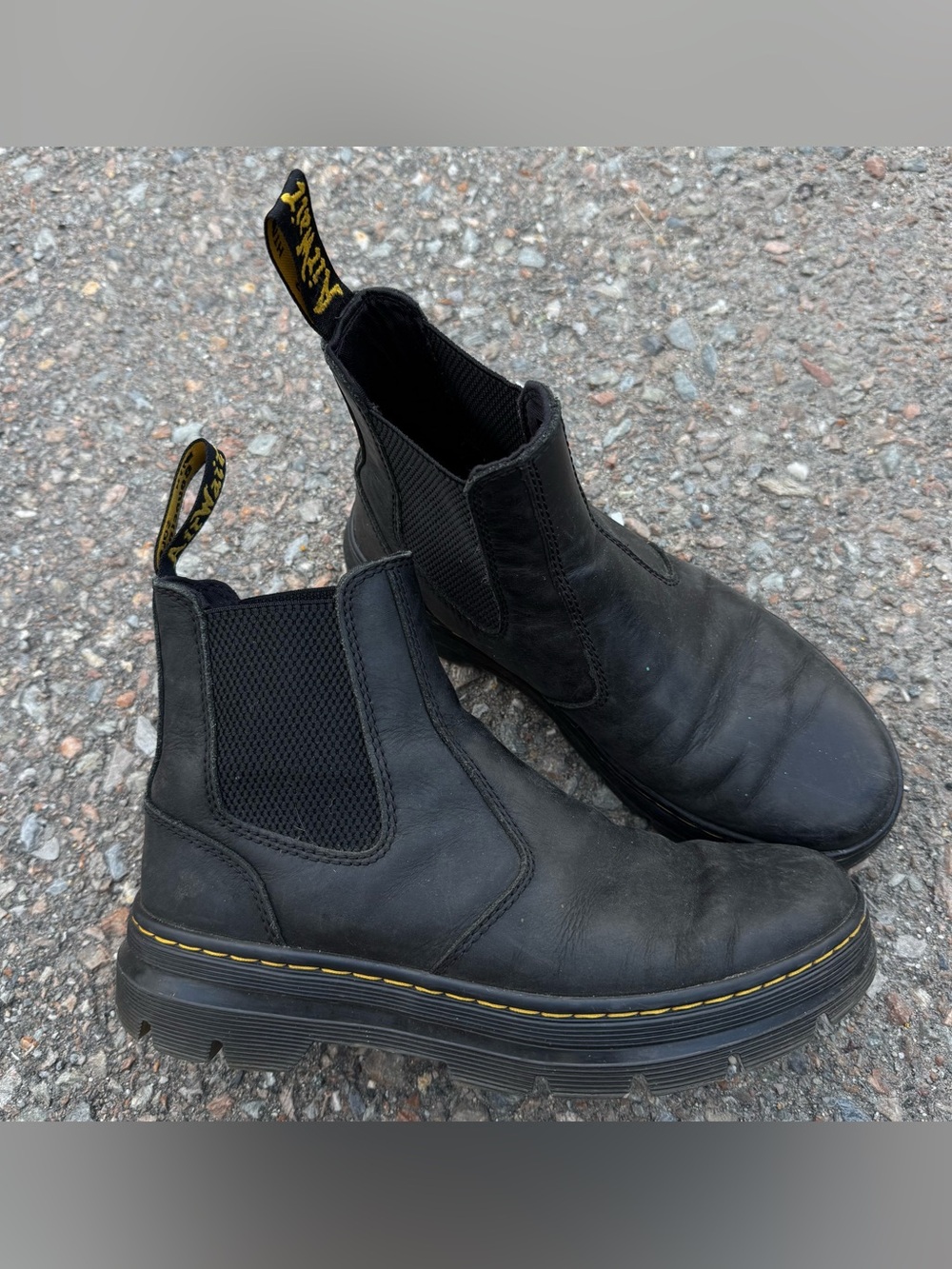 Doc Dr Martens Boots Womens 8 Black Embury Chelsea Pull On Platform Y2K Classic
